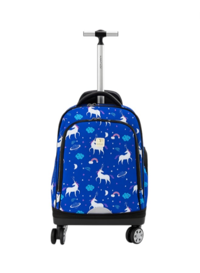 Monza Blue Unicorn School Laptop Wheeled Backpack (18‑inch) - Image 1